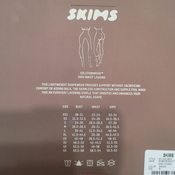 SKIMS Tan Shapewear Leggings Strong Support New Size M - Picture 10 of 15